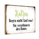Holzschild 20x30 cm Katzen liegen nicht faul rum Tier Haustier