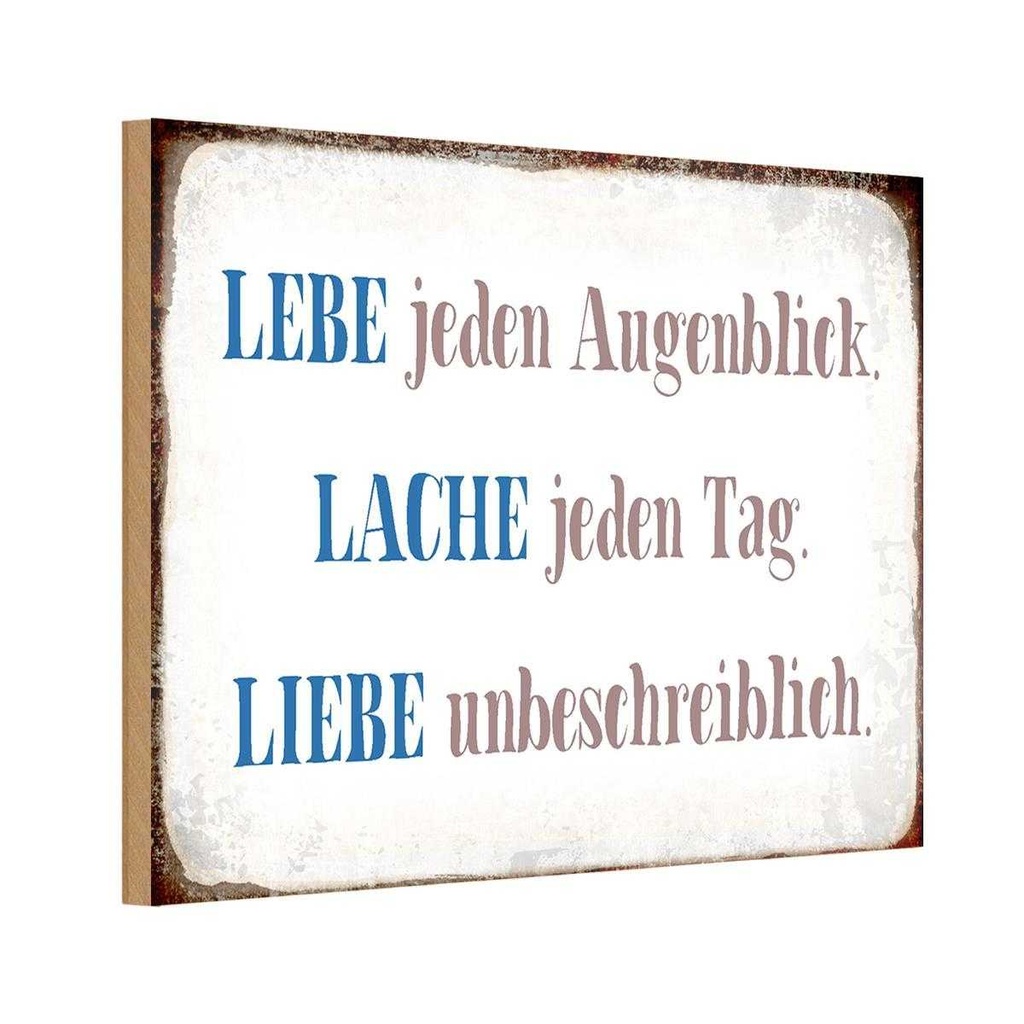Holzschild 20x30 cm liebe lache jeden Tag Geschenk