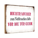 Holzschild 20x30 cm Nichtraucher bitte vor die Tür Warnschild Hinweisschild