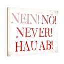 Holzschild 20x30 cm nein nö never hau ab Dekoration