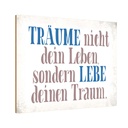 Holzschild 20x30 cm träume nicht dein Leben lebe Dekoration