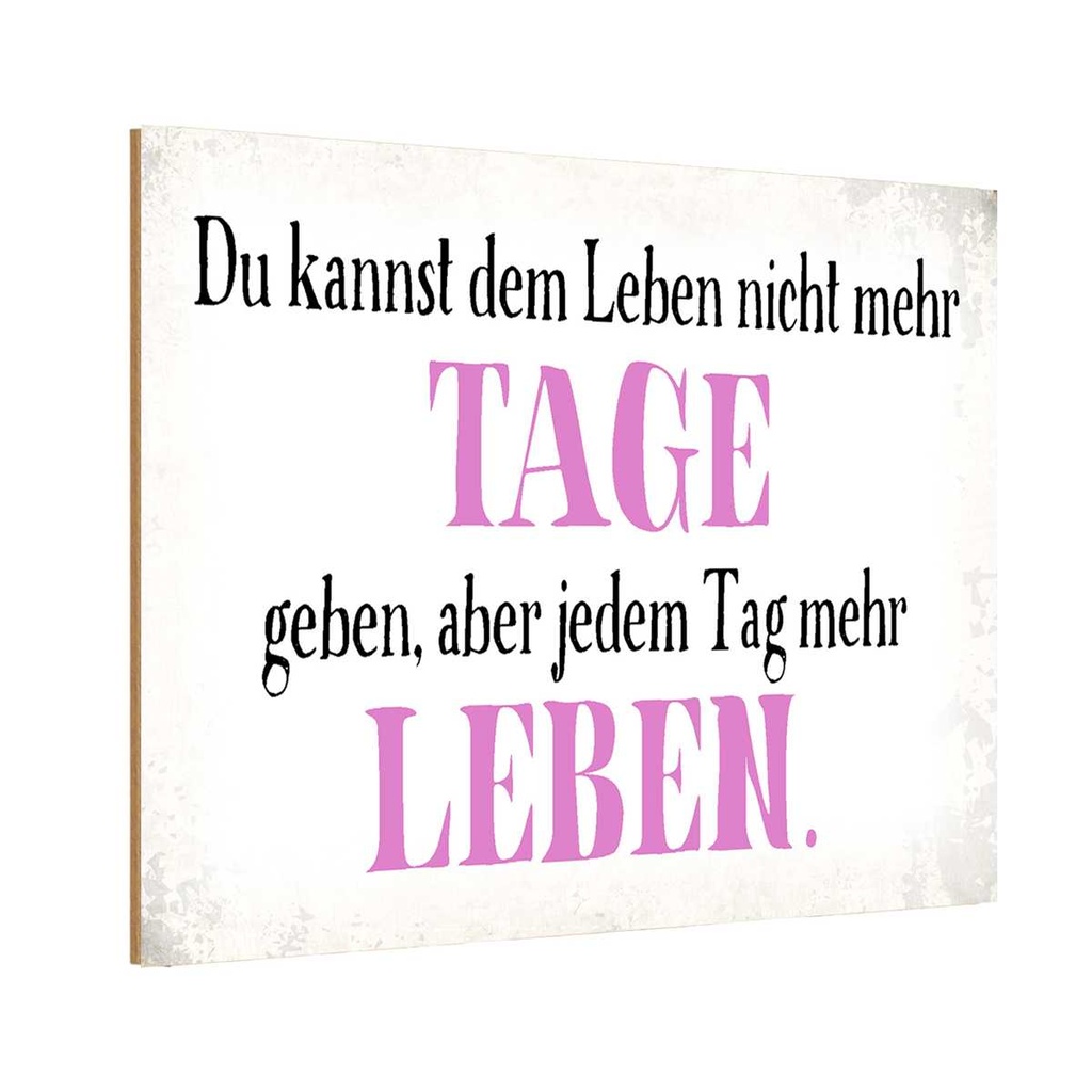Holzschild 20x30 cm du kannst jedem Tag mehr Leben Dekoration