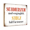 Holzschild 20x30 cm Schmerzen Solz hält für immer Dekoration