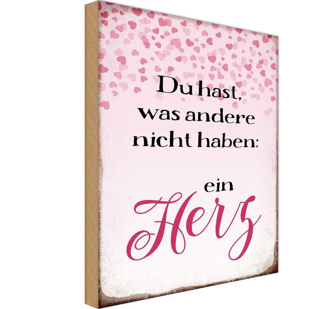 Holzschild 30x20 cm hast was andere nicht haben Herz Spruch Zitat