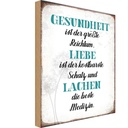 Holzschild 30x20 cm Gesundheit Liebe Lachen Medizin Spruch Zitat