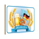 Holzschild 20x30 cm Oktoberfest Bier Brezel Wurst Essen Trinken