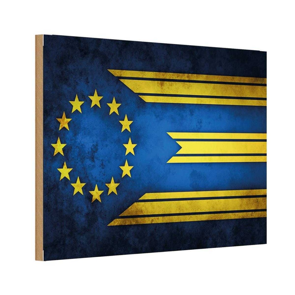 Holzschild 20x30 cm Europa Fahne Geburtstag Feiern Party