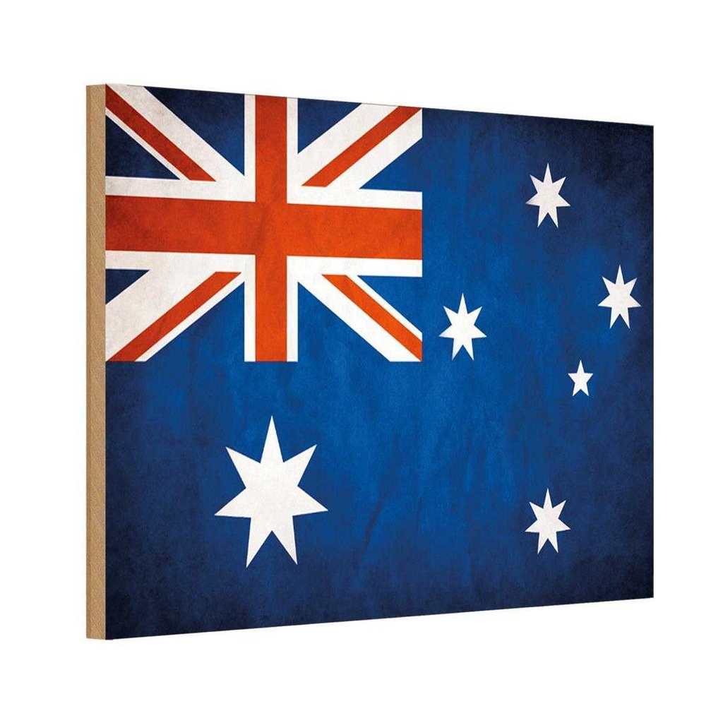 Holzschild 20x30 cm Australien Fahne Flagge Wappen