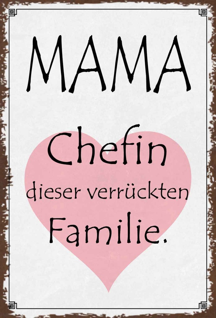 Holzschild 30x20 cm Mama Chefin verrückter Familie Männer Frauen
