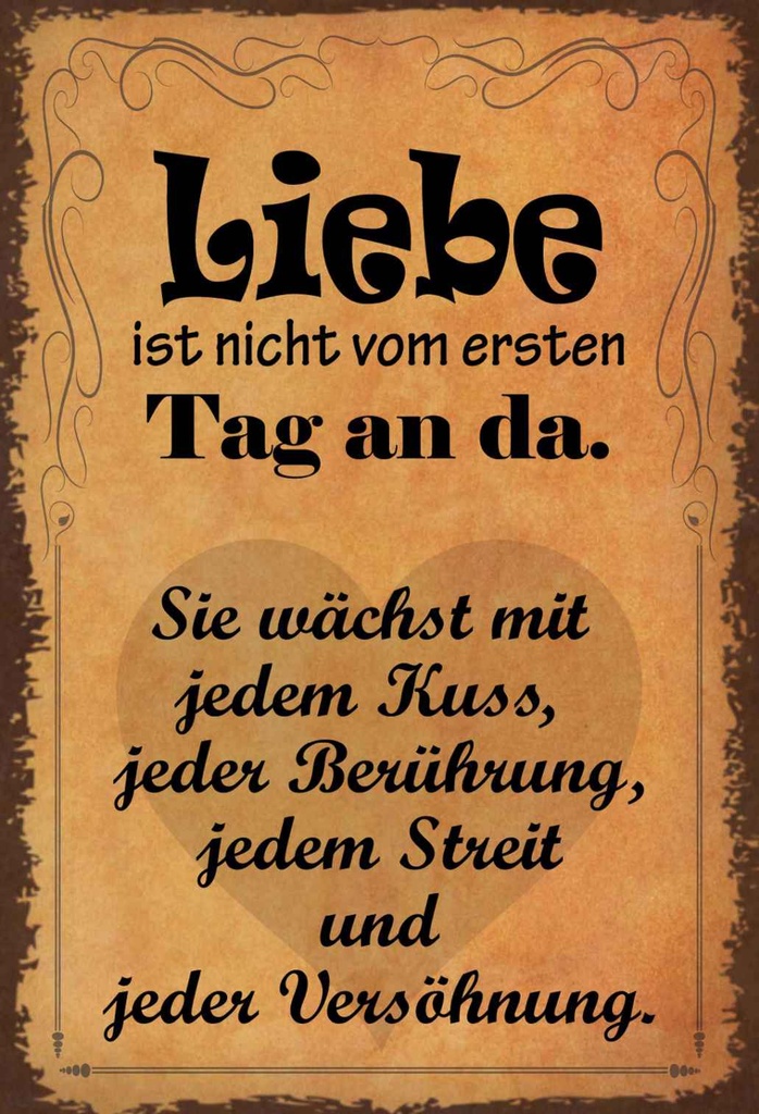 Holzschild 30x20 cm Liebe ist nicht vom ersten Tag Dekoration