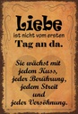 Holzschild 30x20 cm Liebe ist nicht vom ersten Tag Dekoration