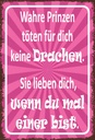 Holzschild 30x20 cm wahre Prinzen töten keine Dekoration
