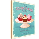 Holzschild 30x20 cm Cupcakes made with love sweet bakery Essen Trinken