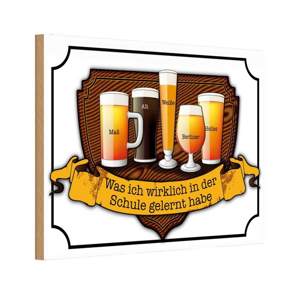 Holzschild 20x30 cm Bier Maß Alt Weiße Berliner Essen Trinken