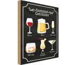 Holzschild 30x20 cm Sommer Getränke Wein Bier Essen Trinken