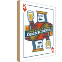 Holzschild 30x20 cm Bier König drink Beer King Essen Trinken