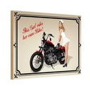 Holzschild 20x30 cm Motorrad this girl rides her own Bike Auto Garage Werkstatt
