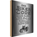 Holzschild 30x20 cm Motorrad Biker Code mehr Spaß als normale Auto Garage Werkstatt