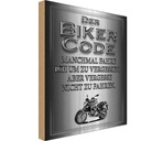 Holzschild 30x20 cm Motorrad Biker Code fahren um zu vergessen Auto Garage Werkstatt