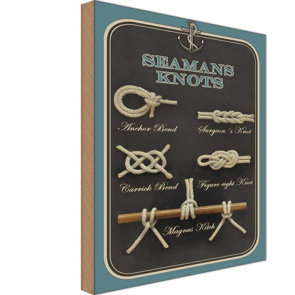 Holzschild 30x20 cm Beruf Arbeit Seamans Knots Seemansknoten