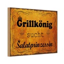 Holzschild 20x30 cm Grillkönig Salatprinzessin Essen Trinken