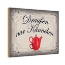 Holzschild 20x30 cm Kaffee draußen nur Kännchen Essen Trinken