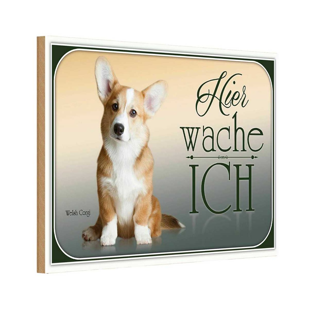 Holzschild 20x30 cm Hund Chihuahua hier wache ich Tier Haustier