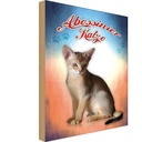 Holzschild 30x20 cm Katze Abessinier Tier Haustier