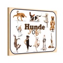 Holzschild 20x30 cm Katze Hunde Yoga Tier Haustier