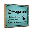 Holzschild 20x30 cm Zwergenland Aufräumfreie Zone Reich Dekoration