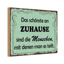 Holzschild 20x30 cm das schönste an Zuhause sind Geschenk