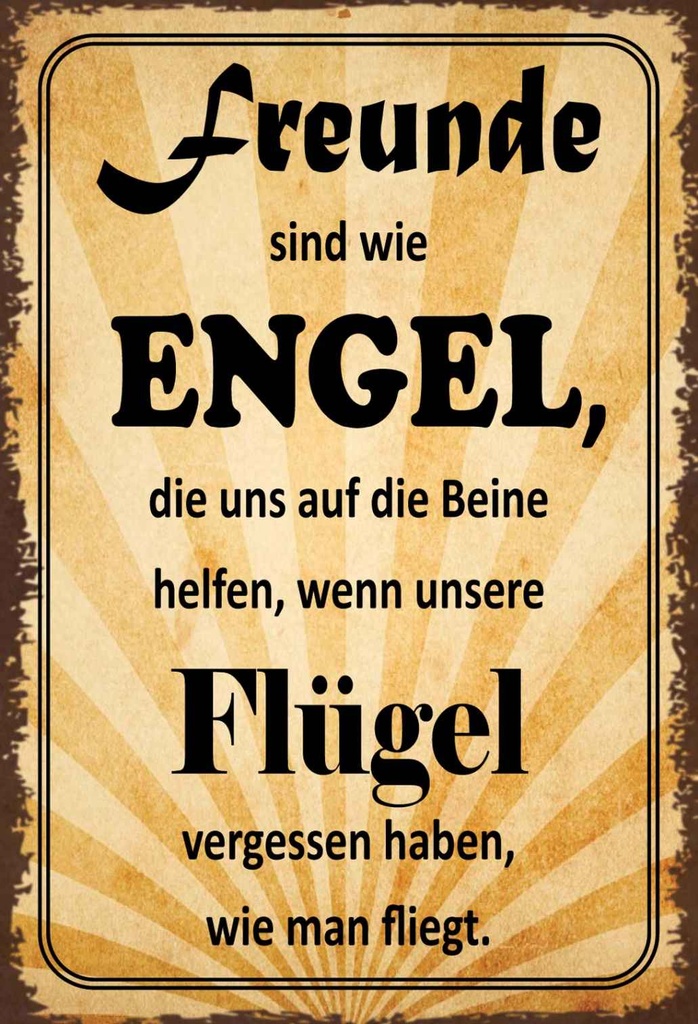 Holzschild 30x20 cm Freunde sind wie Engel die uns Familie