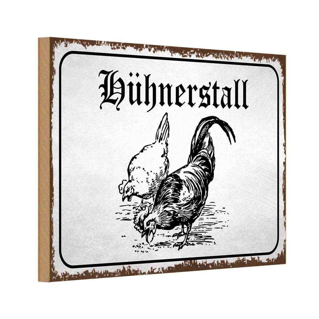 Holzschild 20x30 cm Hühnerstall Hühner Bauernhof Tier Haustier
