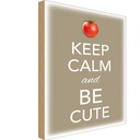 Holzschild 30x20 cm Keep Calm and be cute Tomate