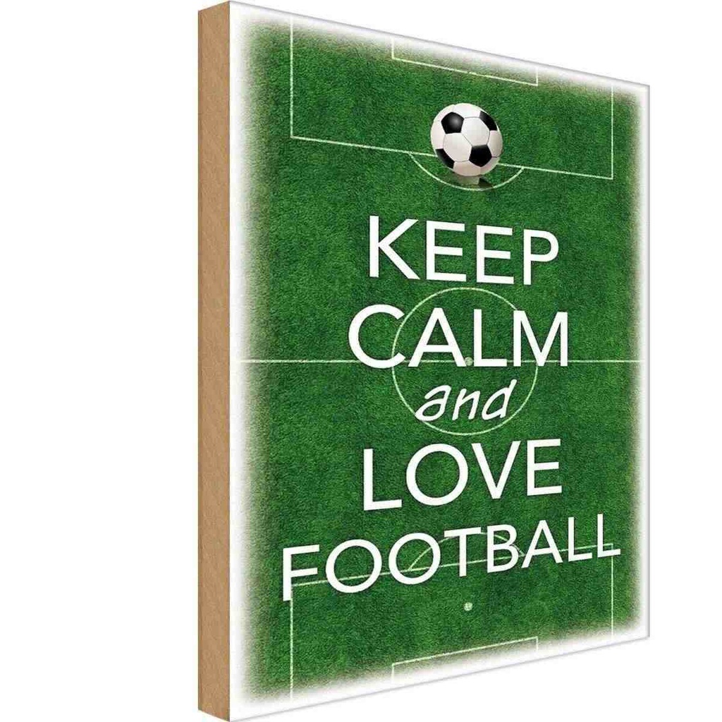 Holzschild 30x20 cm Keep Calm and love Football