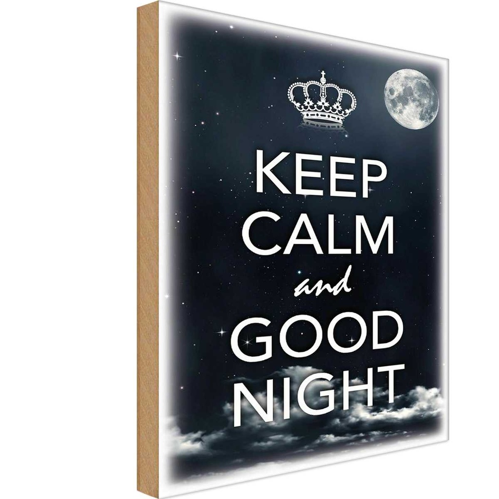Holzschild 30x20 cm Keep Calm and good night