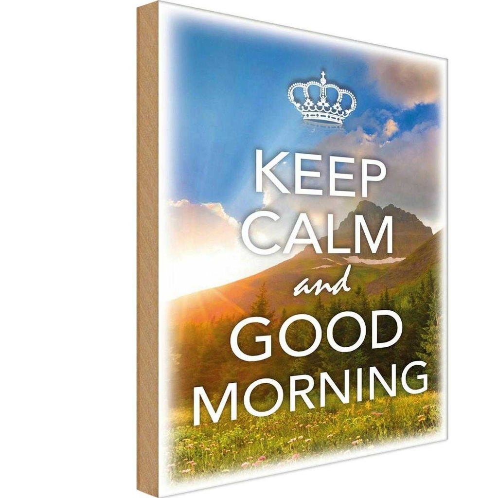 Holzschild 30x20 cm Keep Calm and good Morning