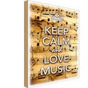 Holzschild 30x20 cm Keep Calm and love music