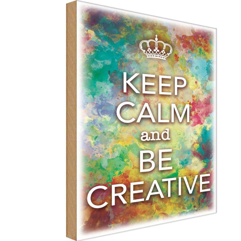 Holzschild 30x20 cm Keep Calm and be creative