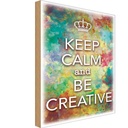 Holzschild 30x20 cm Keep Calm and be creative