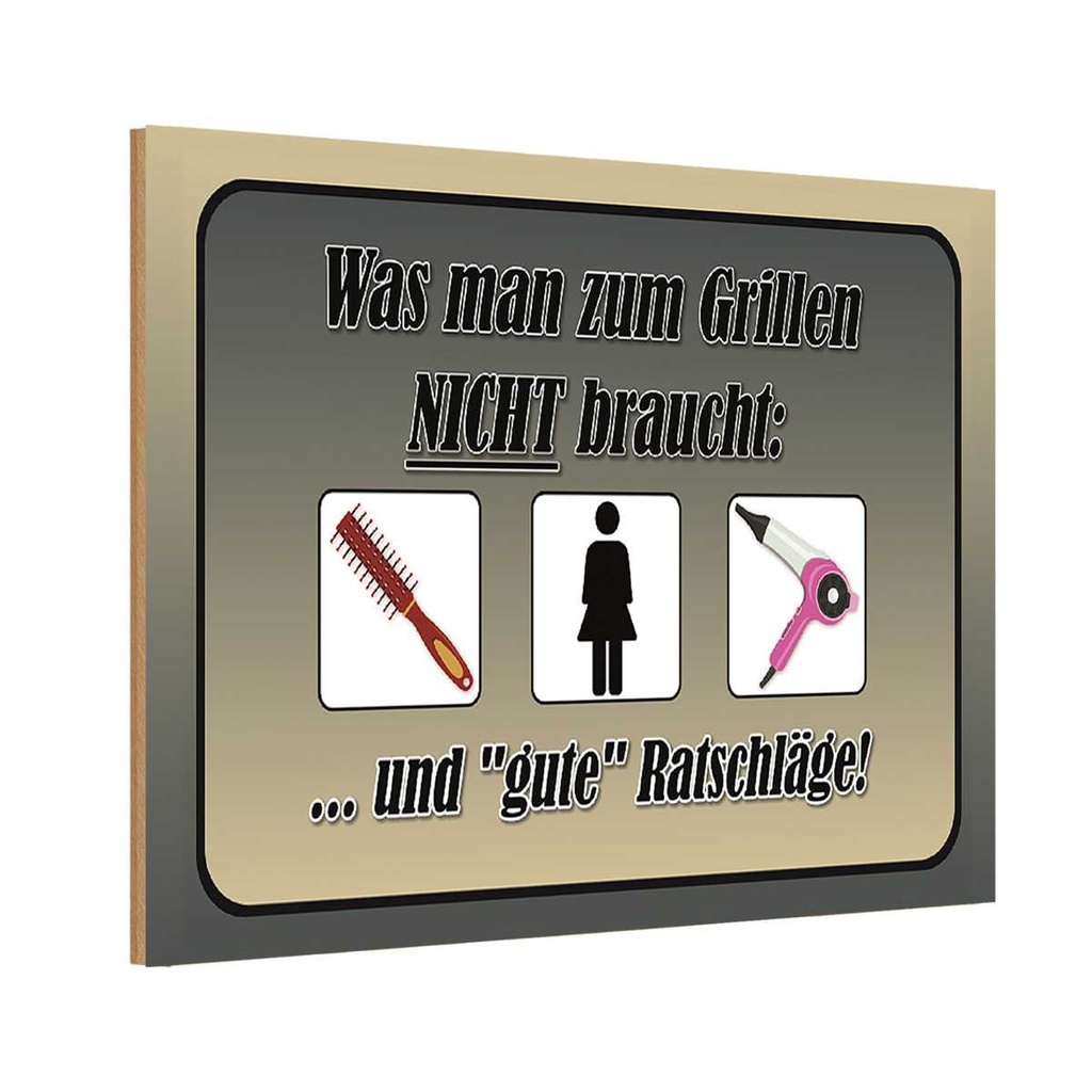 Holzschild 20x30 cm was zum Grillen nicht braucht Dekoration