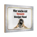 Holzschild 20x30 cm Vorsicht bissiger Hund Tier Haustier