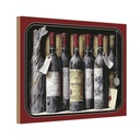 Holzschild 20x30 cm Kunst Stillleben alte Rotweinflaschen Essen Trinken