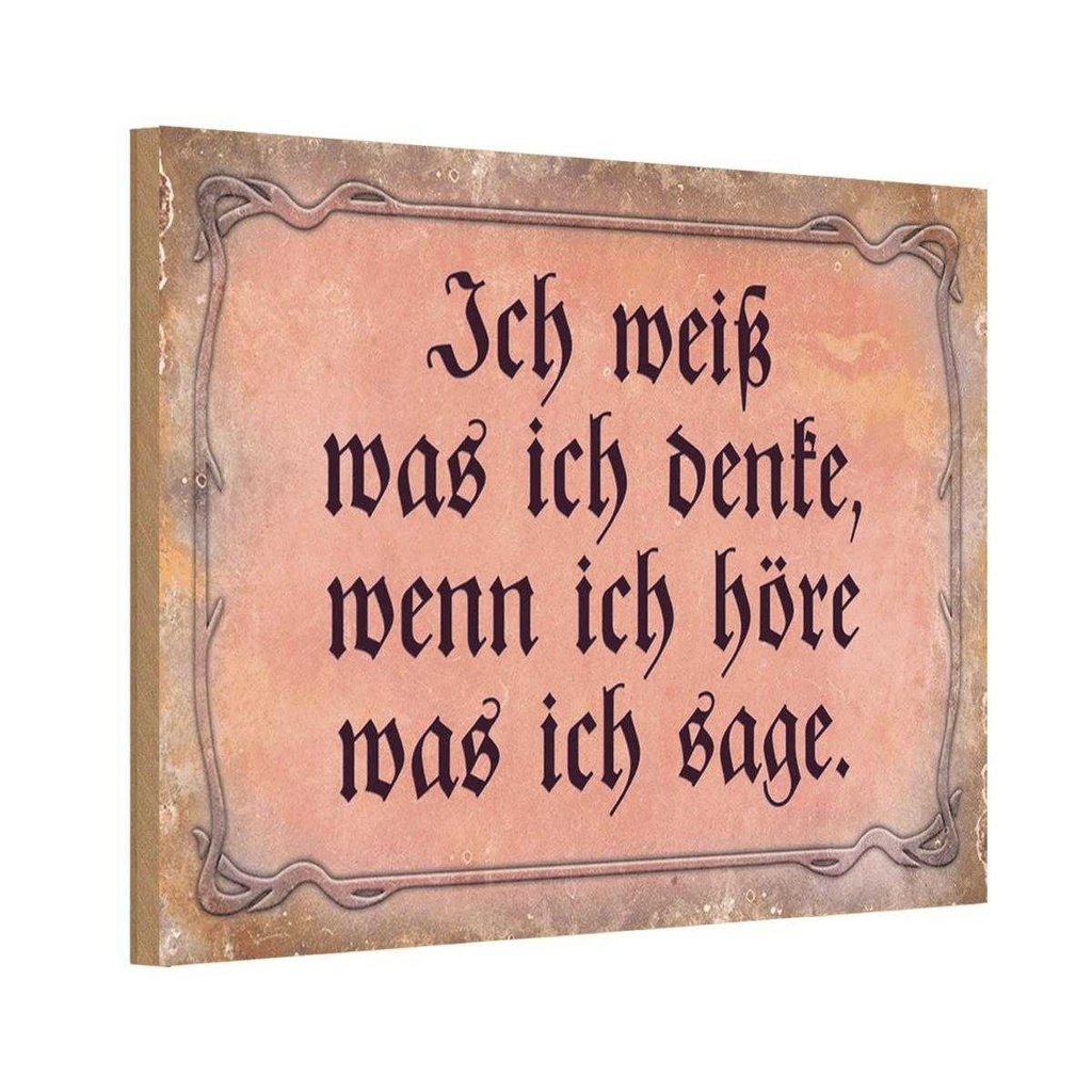 Holzschild 20x30 cm ich weiß was denke wenn Dekoration