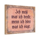 Holzschild 20x30 cm ich weiß was denke wenn Dekoration