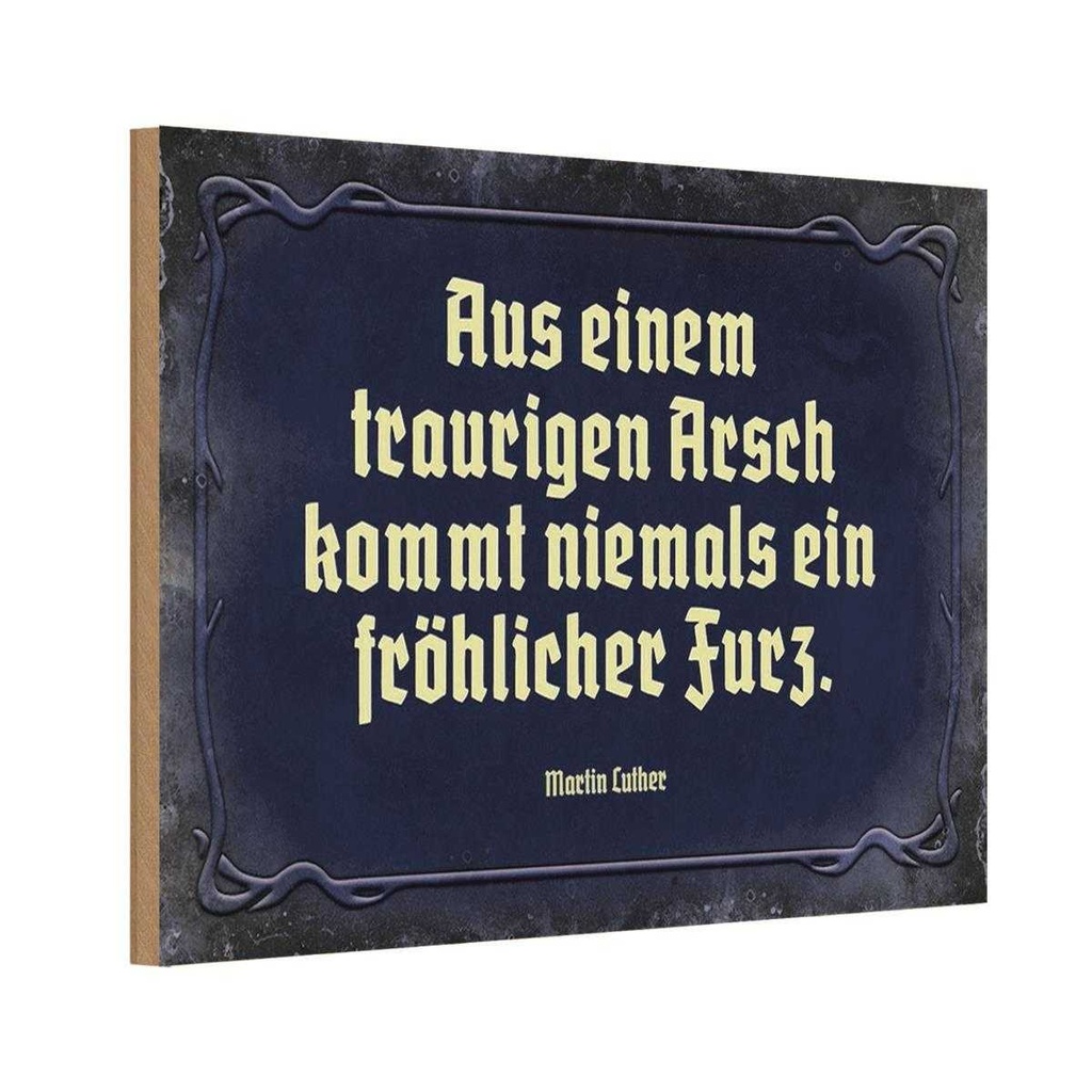 Holzschild 20x30 cm aus einem traurigen Arsch kommt