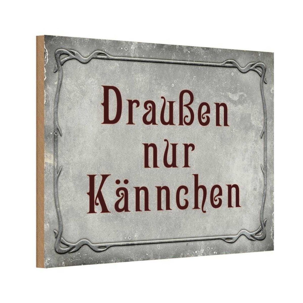 Holzschild 20x30 cm Kaffee draußen nur Kännchen Essen Trinken