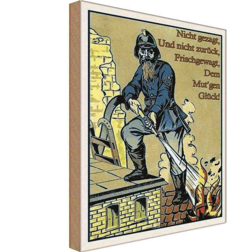 Holzschild 30x20 cm Feuerwehrmann nicht gezagt und Beruf Arbeit