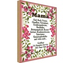 Holzschild 30x20 cm Mama Chef Koch Friseur Blumen Familie Freunde
