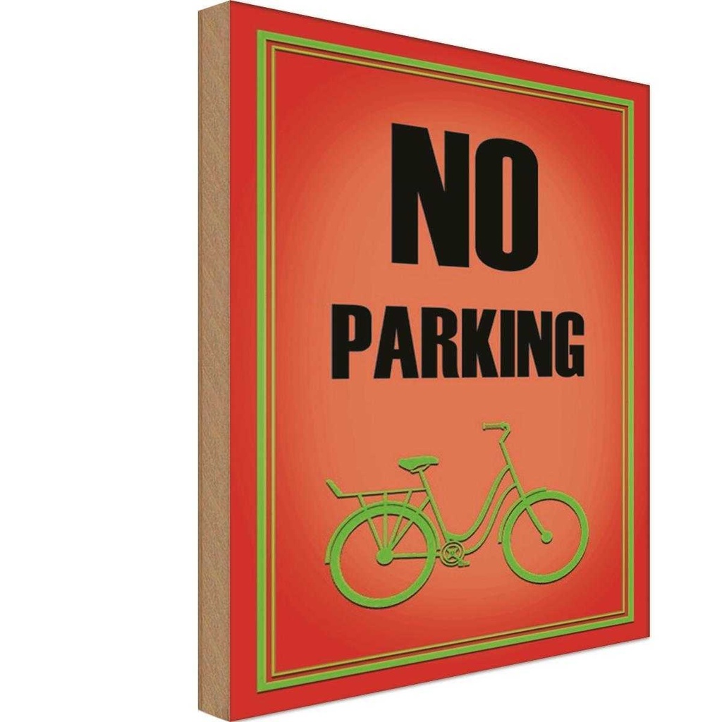 Holzschild 30x20 cm Fahrrad no parking Warnschild Hinweisschild